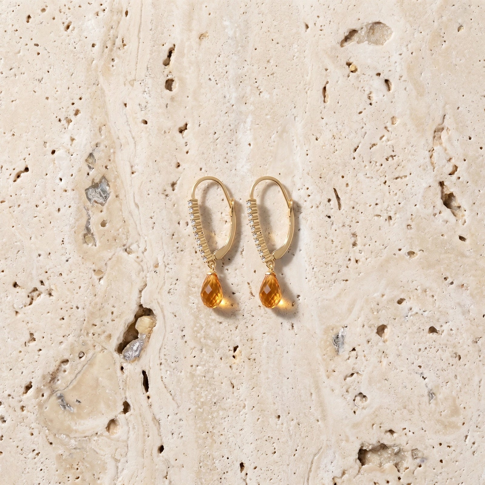Yellow Gold Heritage Earrings Citrine 10K — Angela