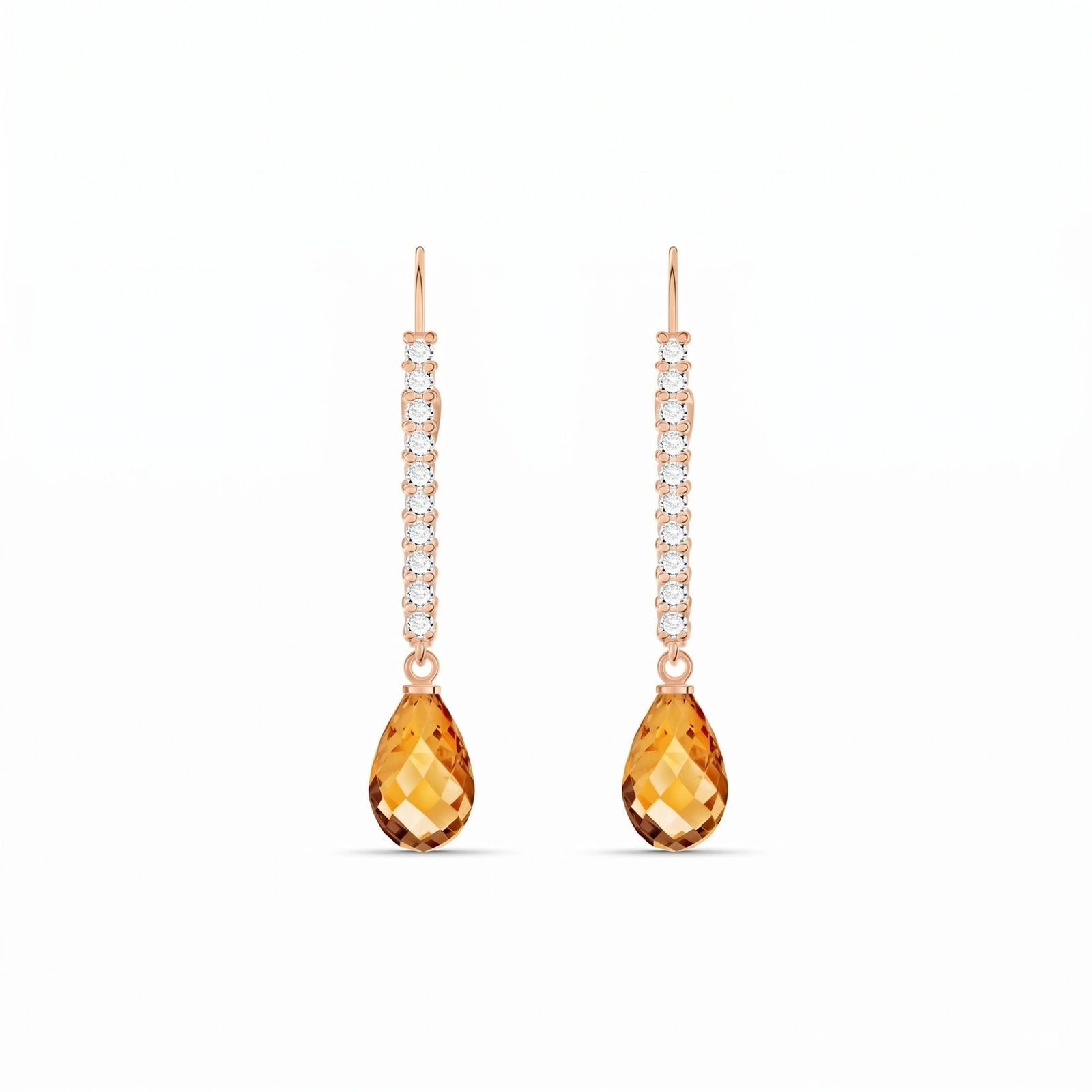 Rose Gold Citrine & Diamond — Mariacrocifissa