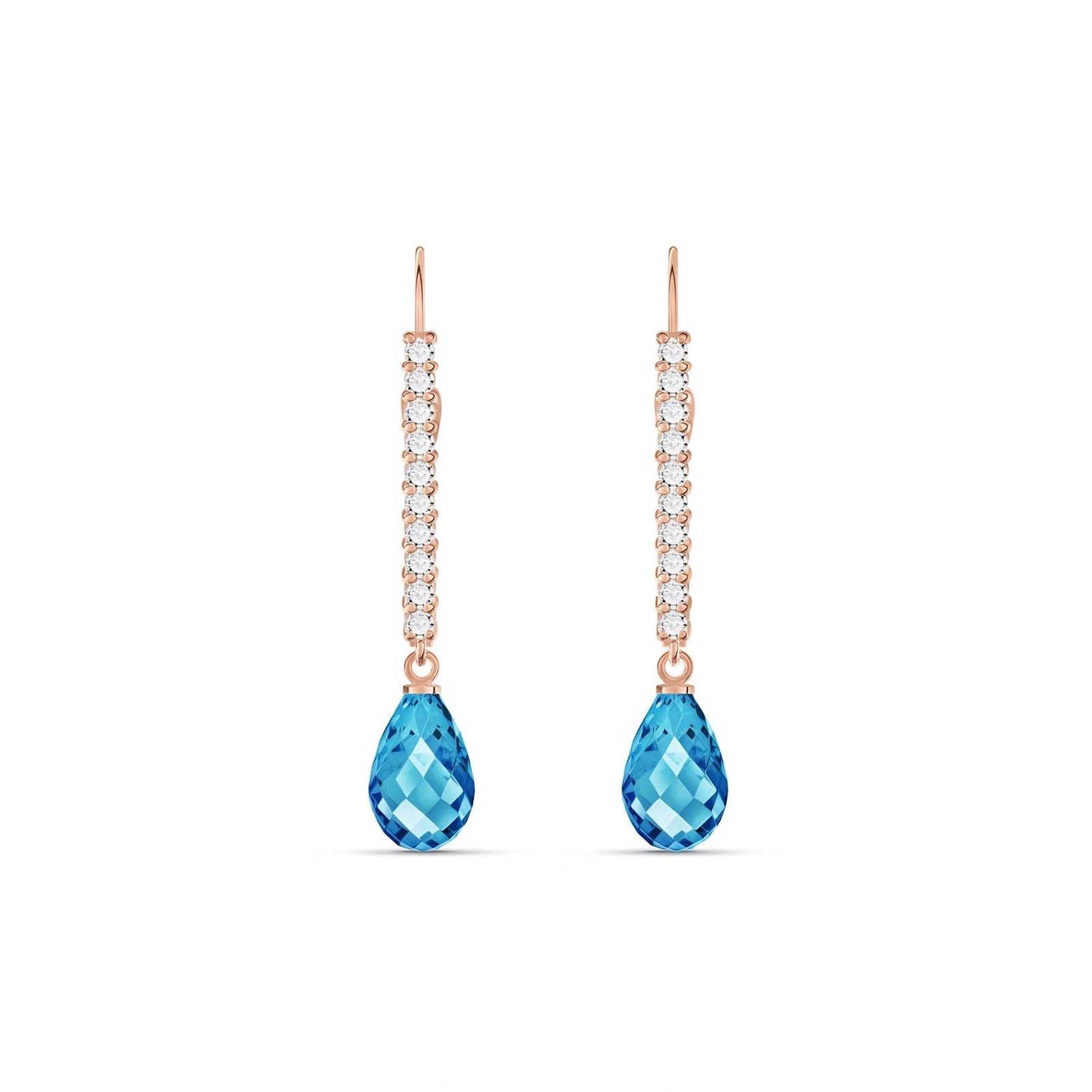 Rose Gold Heritage Earrings Blue Topaz 10K — Angela