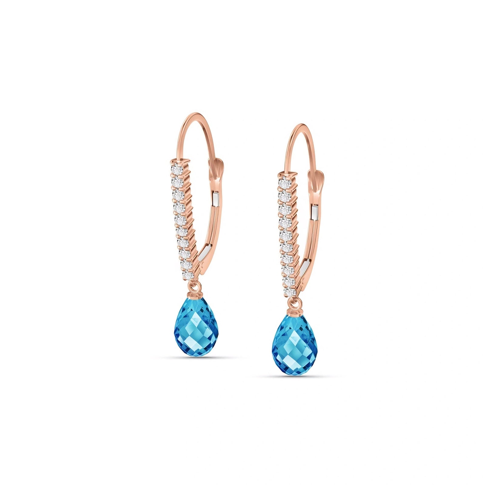 Rose Gold Heritage Earrings Blue Topaz 10K — Angela