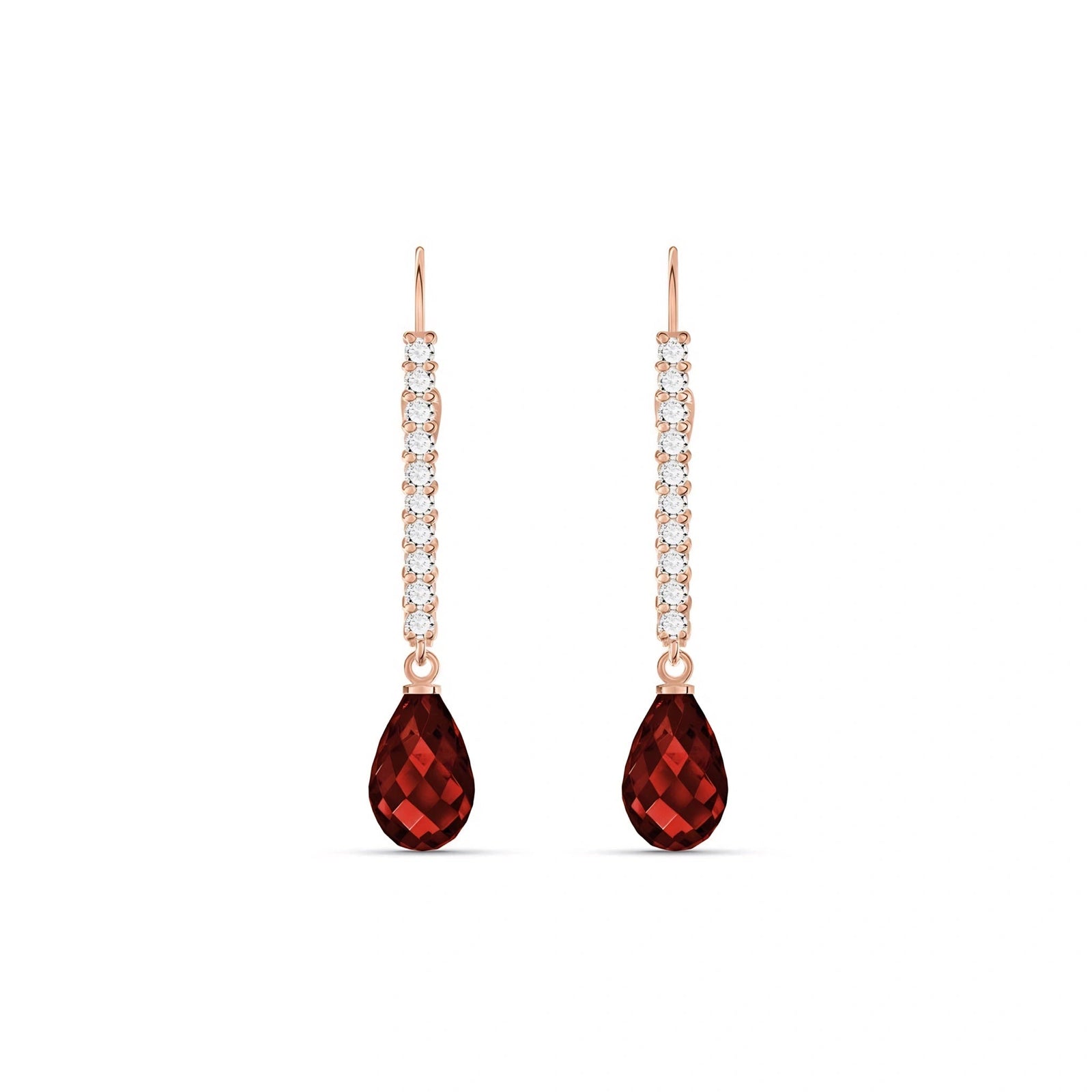 Rose Gold Heritage Earrings Garnet 10K — Angela