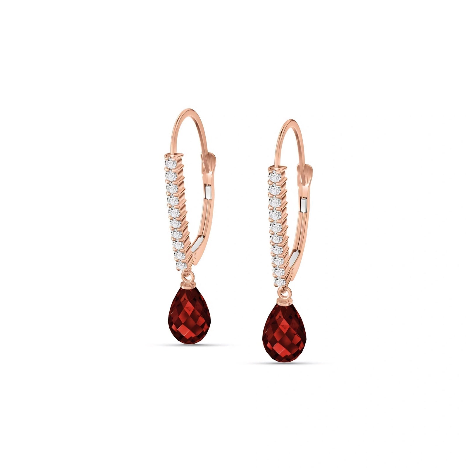 Rose Gold Heritage Earrings Garnet 10K — Angela