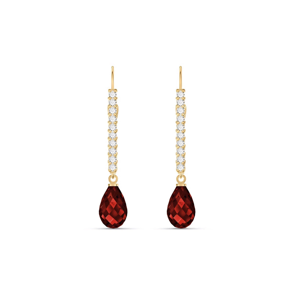 Yellow Gold Heritage Earrings Garnet 10K — Angela
