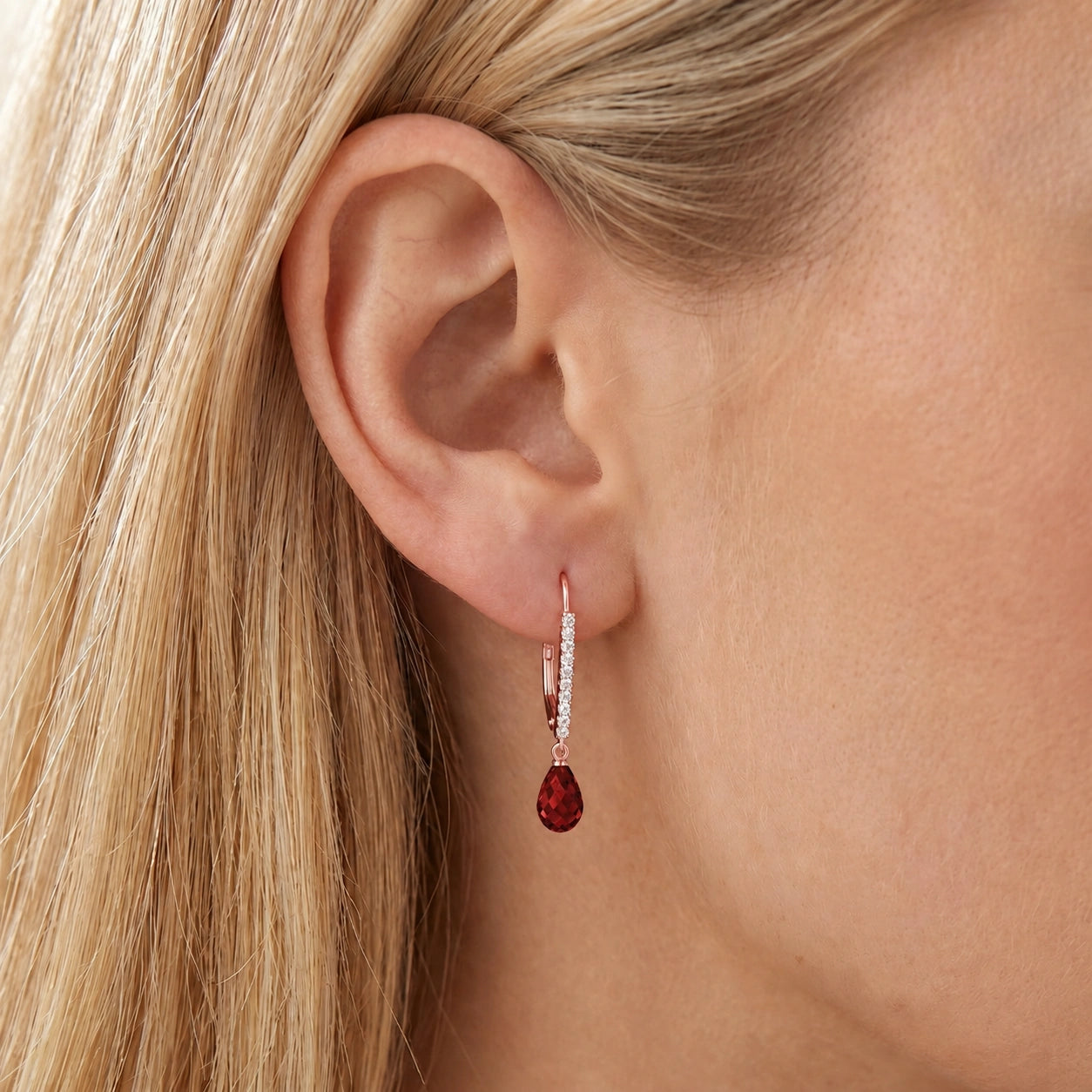 Rose Gold Garnet & Diamond — Mariacrocifissa