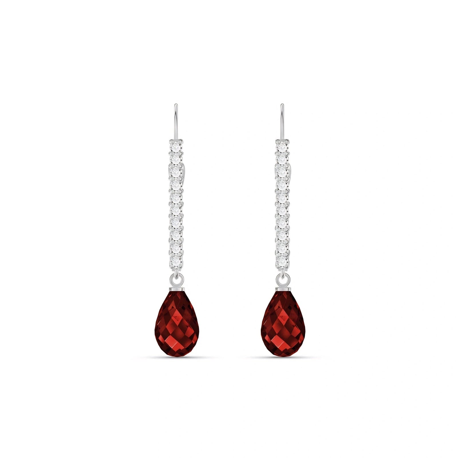 White Gold Garnet & Diamond — Mariacrocifissa