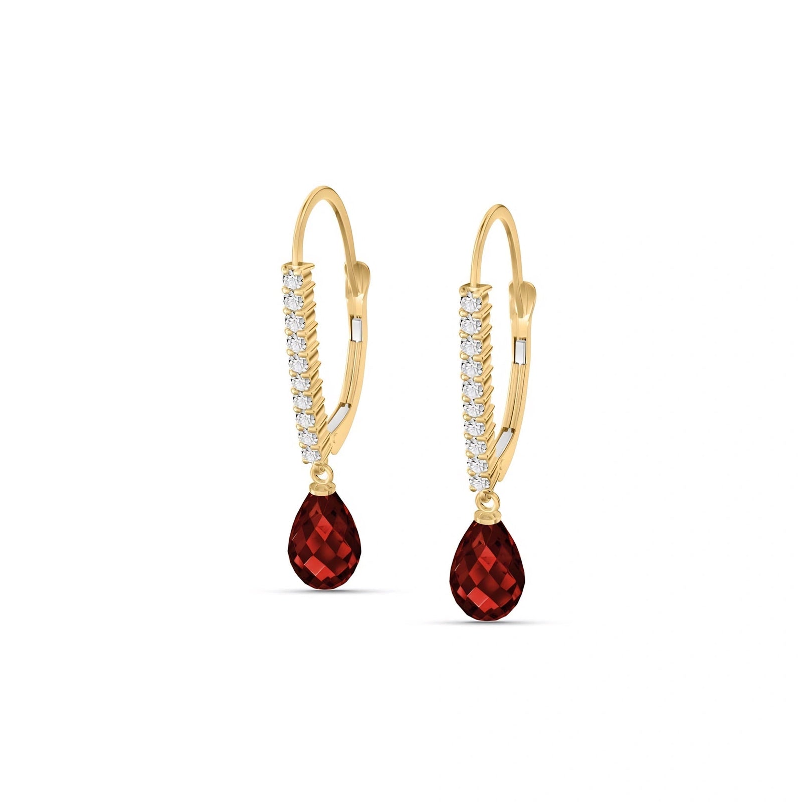 Yellow Gold Garnet & Diamond — Mariacrocifissa