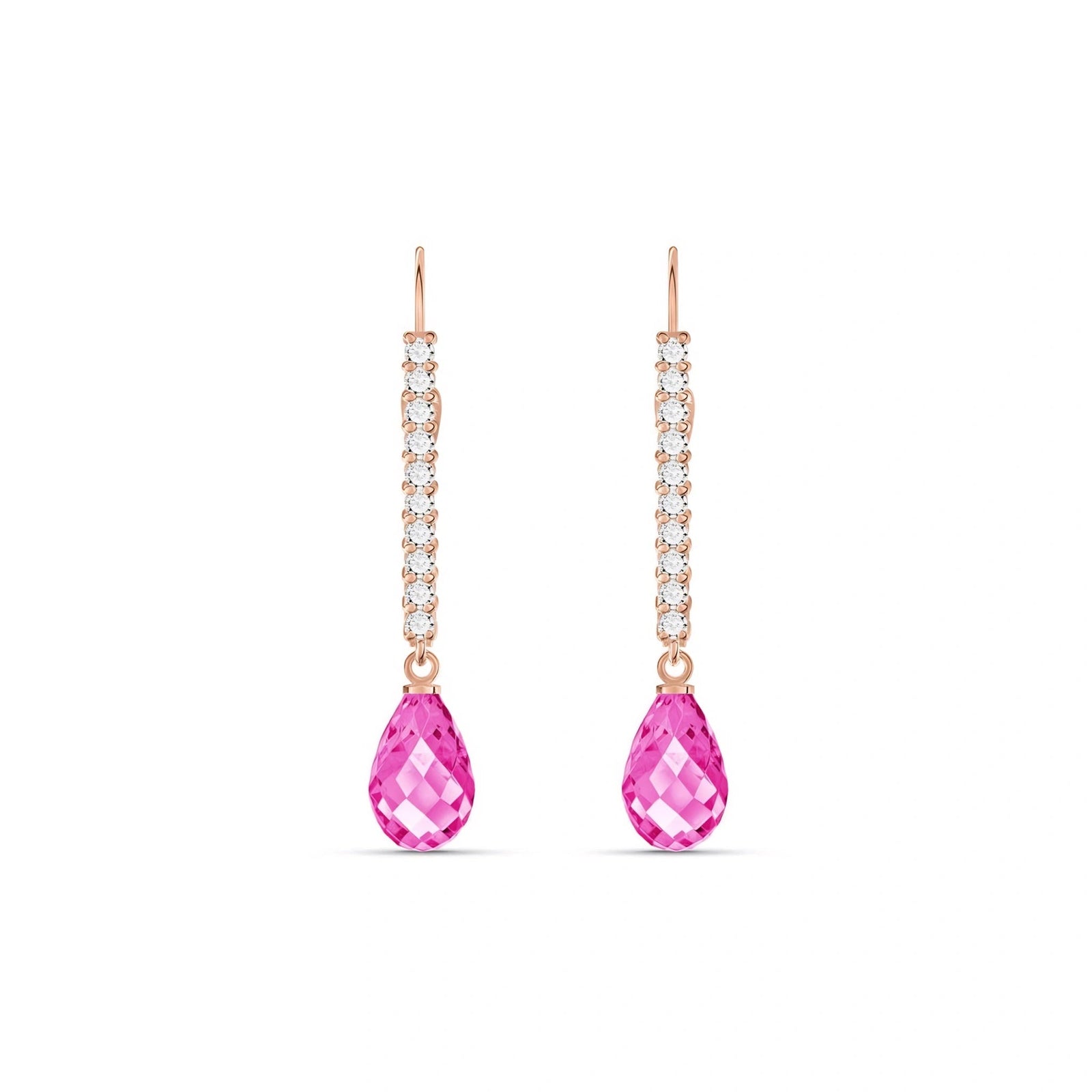 Rose Gold Heritage Earrings Pink Topaz 10K — Angela