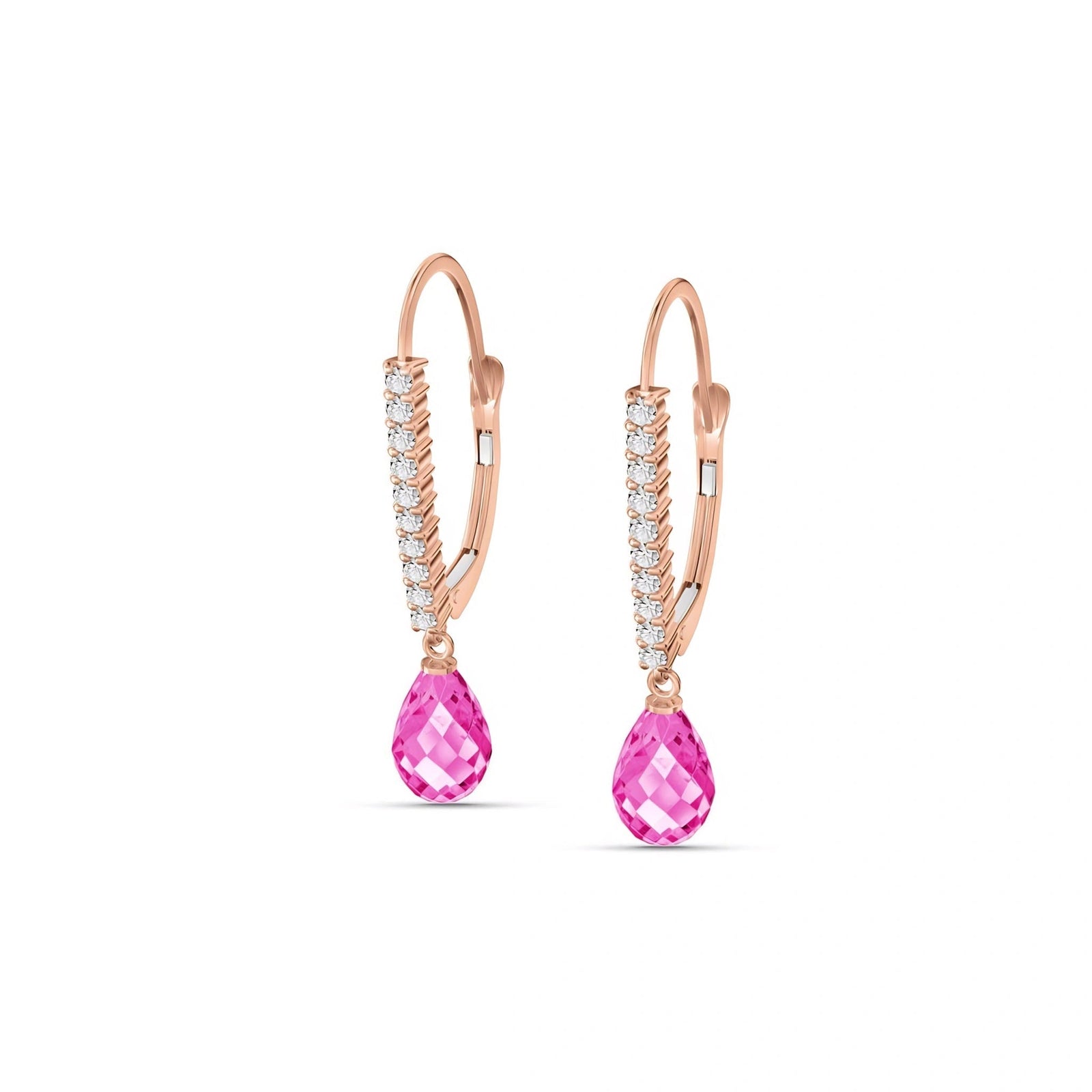 Rose Gold Heritage Earrings Pink Topaz 10K — Angela