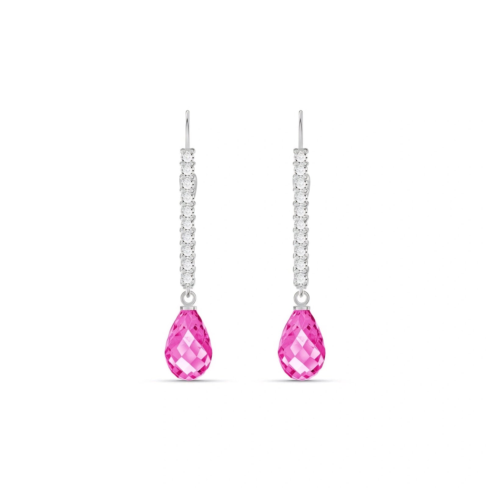White Gold Heritage Earrings Pink Topaz 10K — Angela