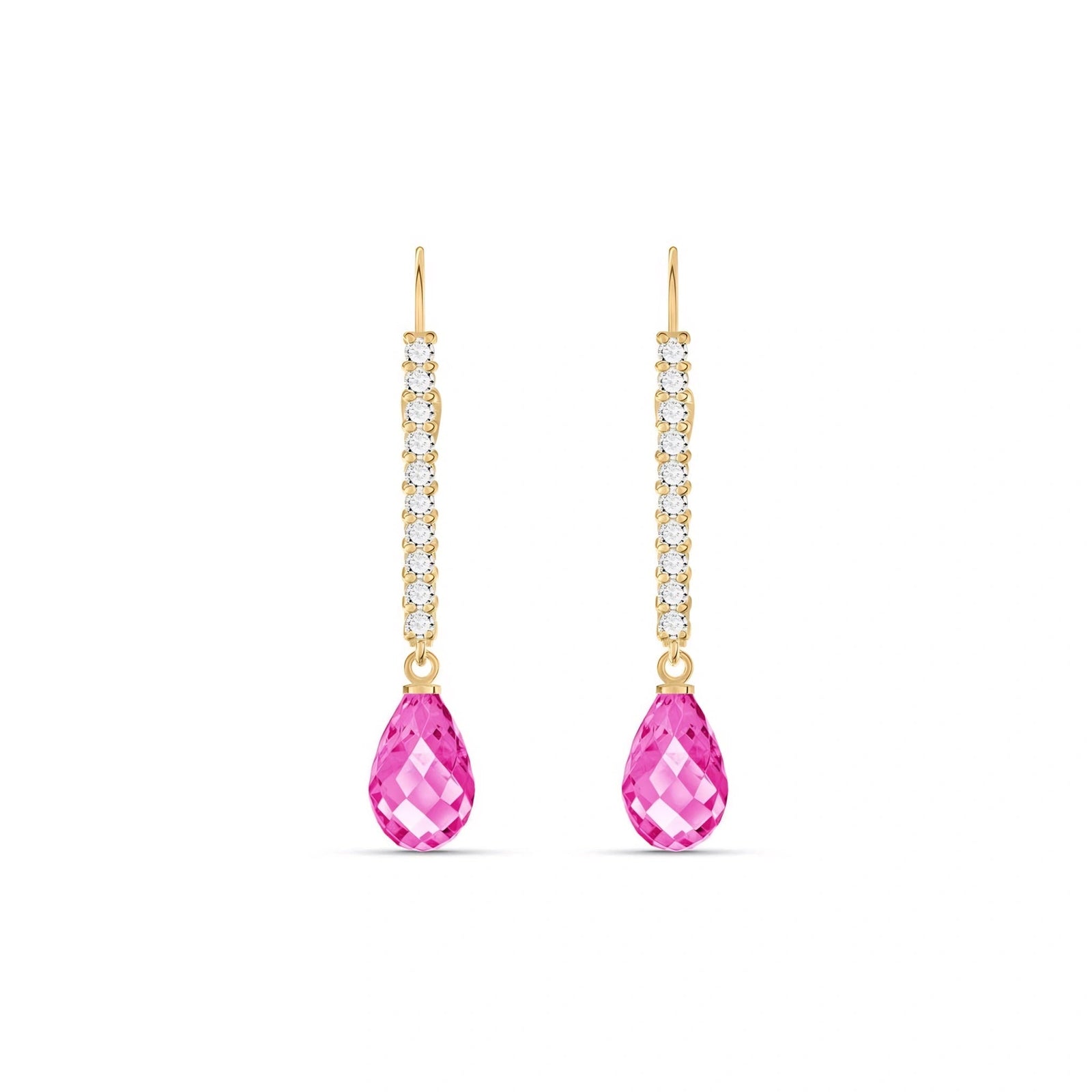 Yellow Gold Heritage Earrings Pink Topaz 10K — Angela