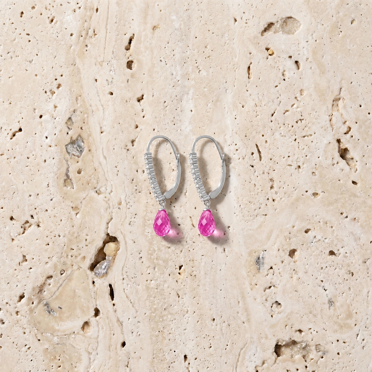 White Gold Pink Topaz & Diamond — Mariacrocifissa