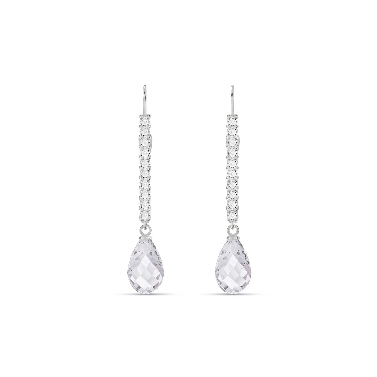 White Gold Heritage Earrings White Topaz 10K — Angela