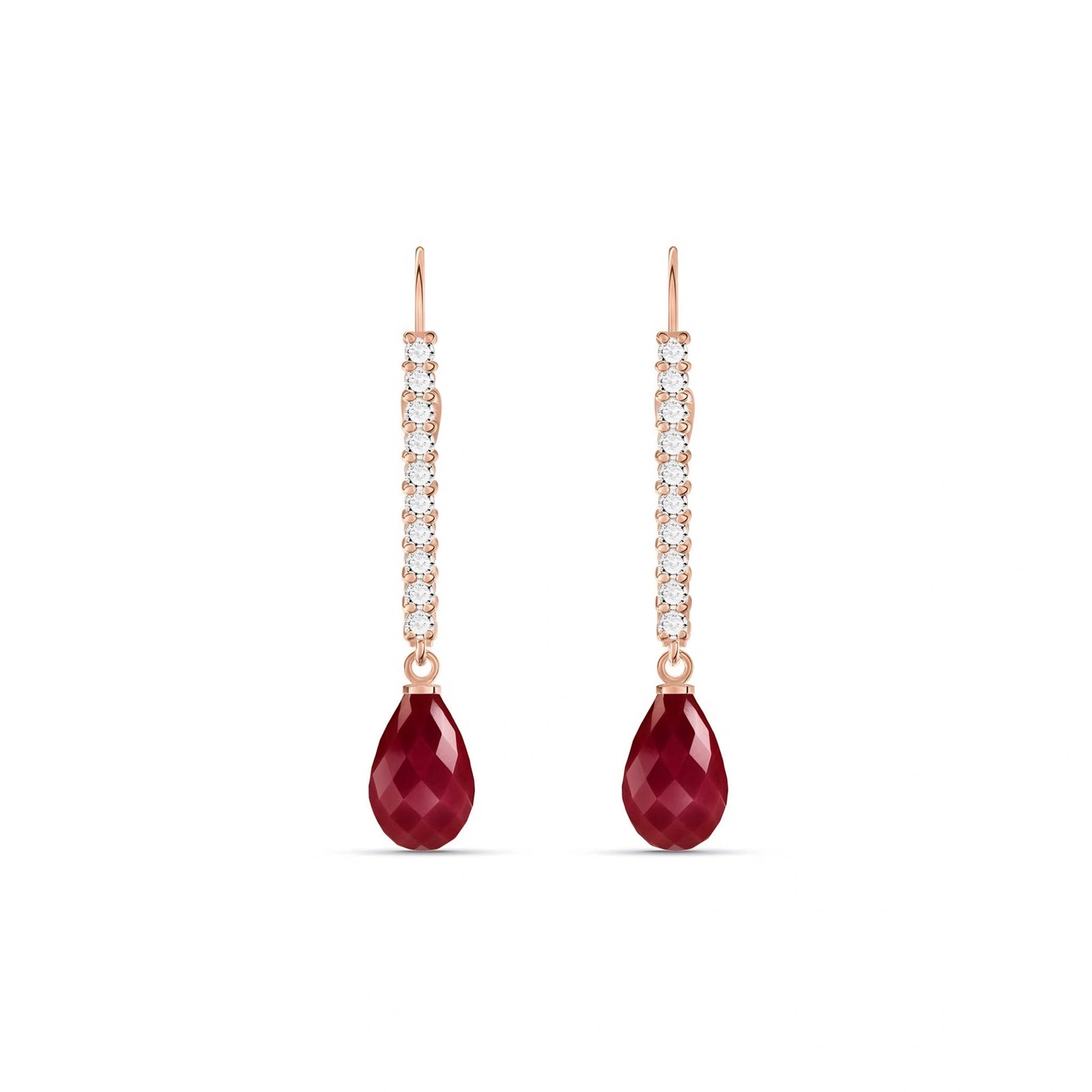 Rose Gold Heritage Earrings Ruby 10K — Angela