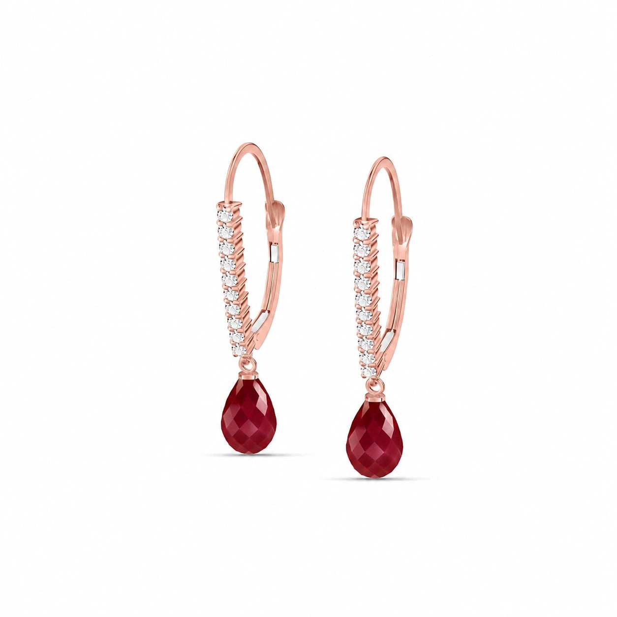Rose Gold Heritage Earrings Ruby 10K — Angela