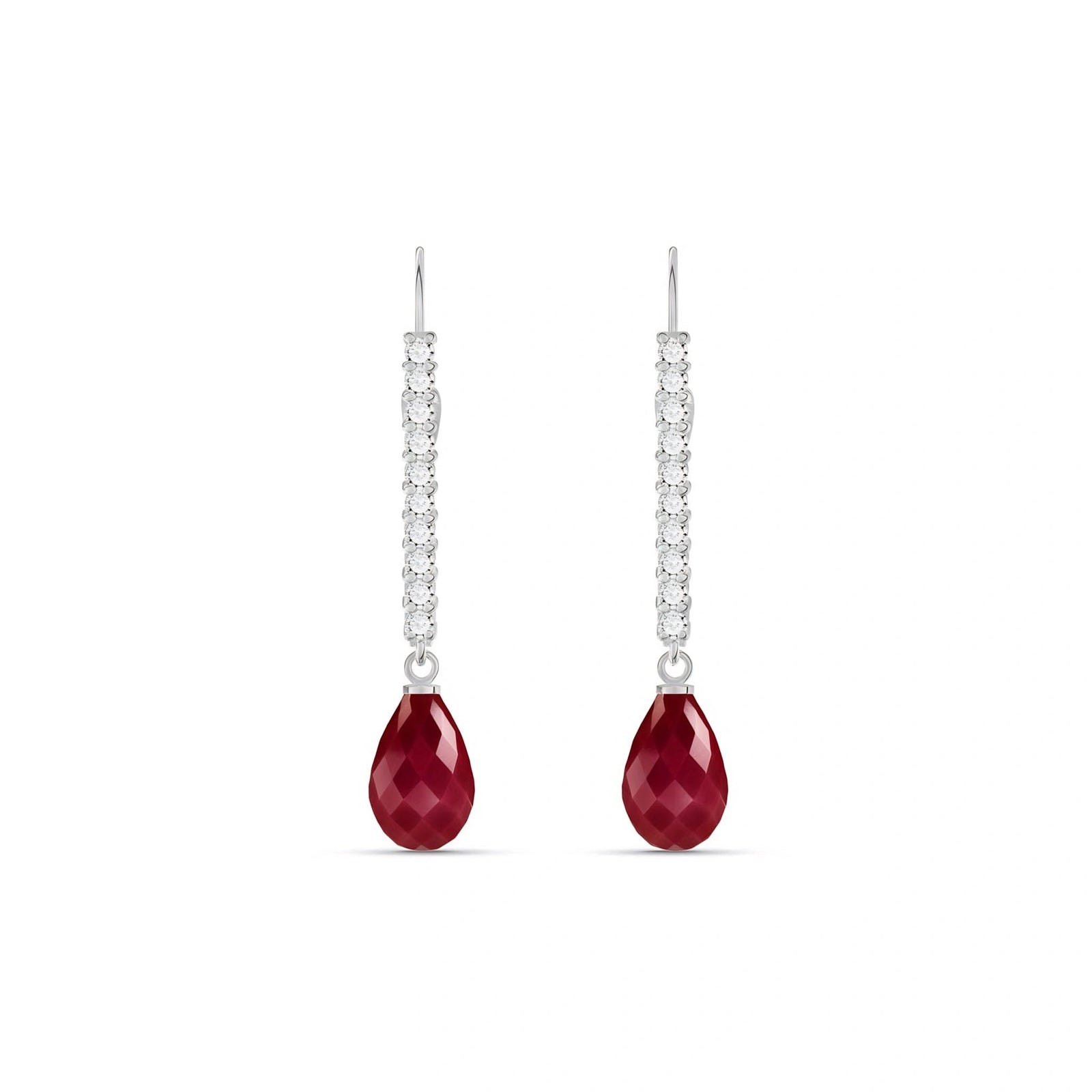 White Gold Heritage Earrings Ruby 10K — Angela