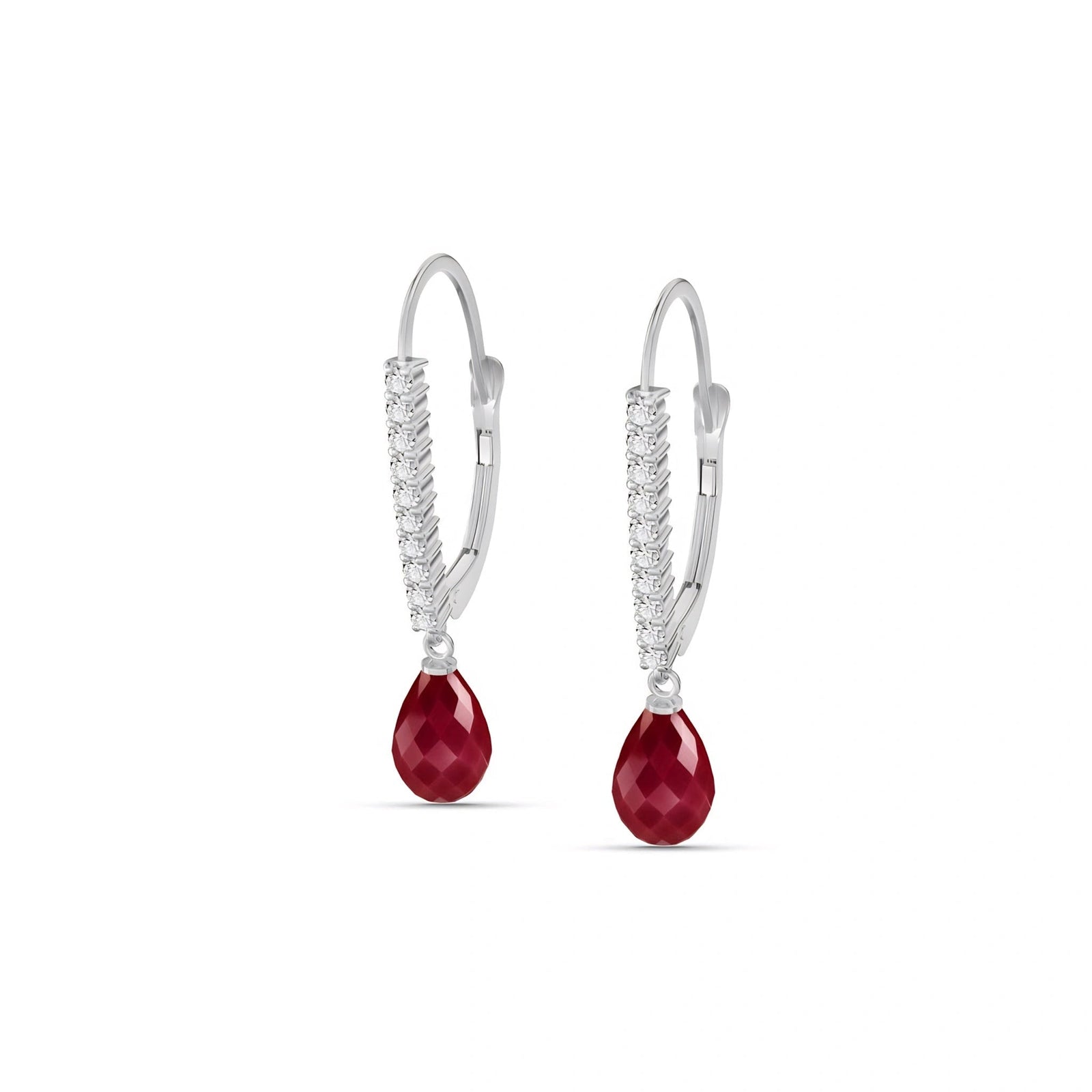 White Gold Heritage Earrings Ruby 10K — Angela