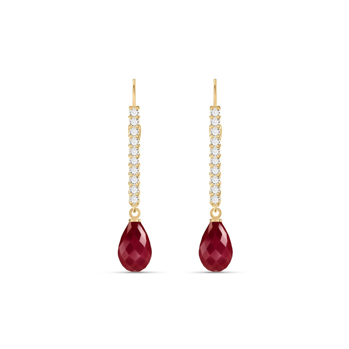 Yellow Gold Heritage Earrings Ruby 10K — Angela