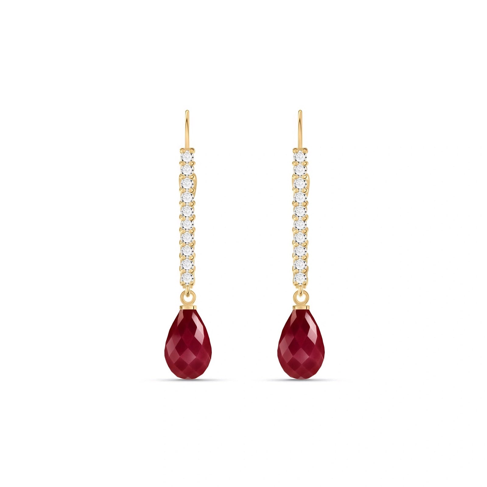 Yellow Gold Heritage Earrings Ruby 10K — Angela