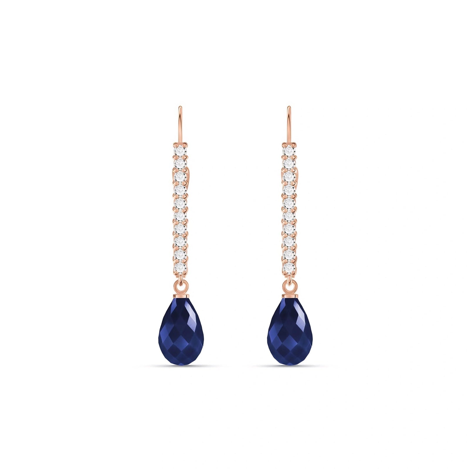 Rose Gold Heritage Earrings Sapphire 10K — Angela