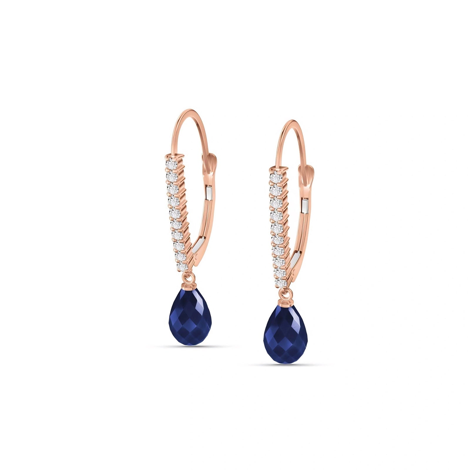 Rose Gold Heritage Earrings Sapphire 10K — Angela