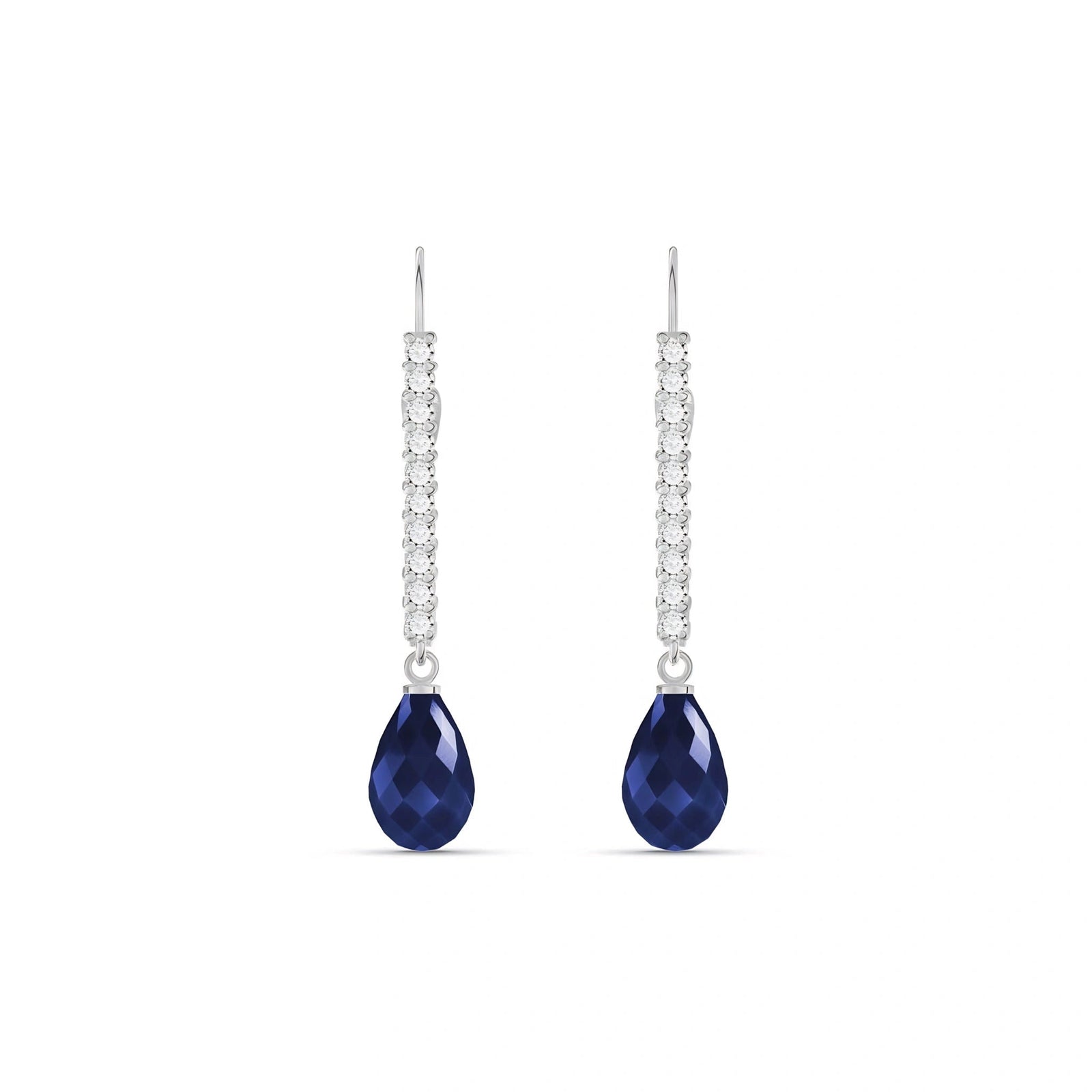 White Gold Heritage Earrings Sapphire 10K — Angela
