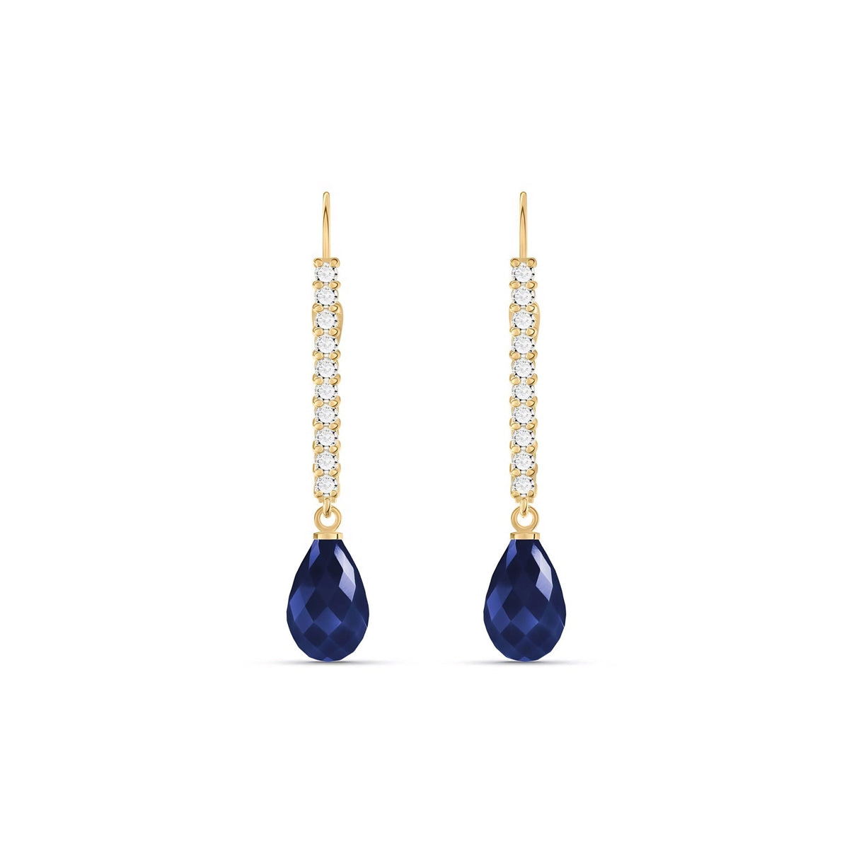 Yellow Gold Heritage Earrings Sapphire 10K — Angela