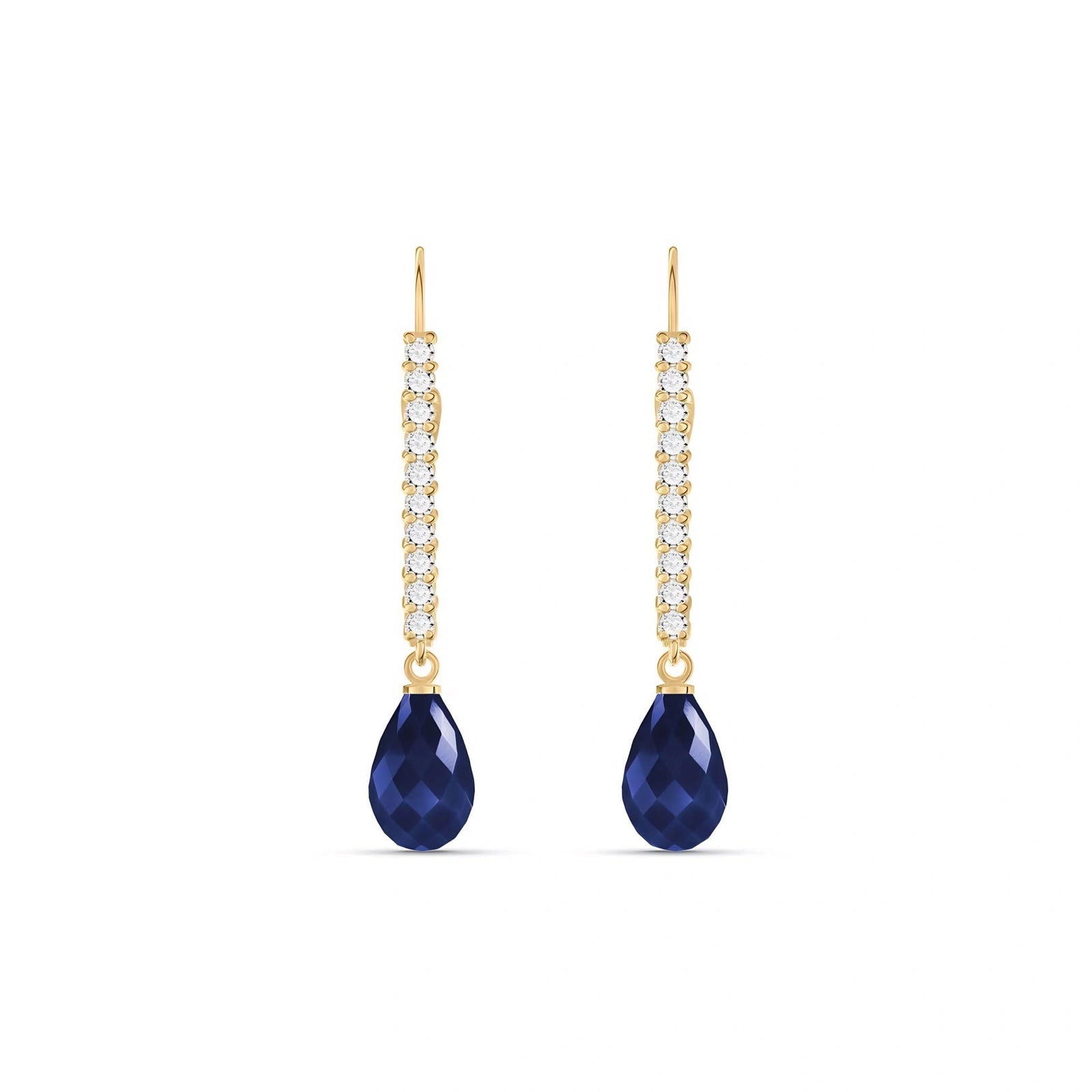 Yellow Gold Heritage Earrings Sapphire 10K — Angela