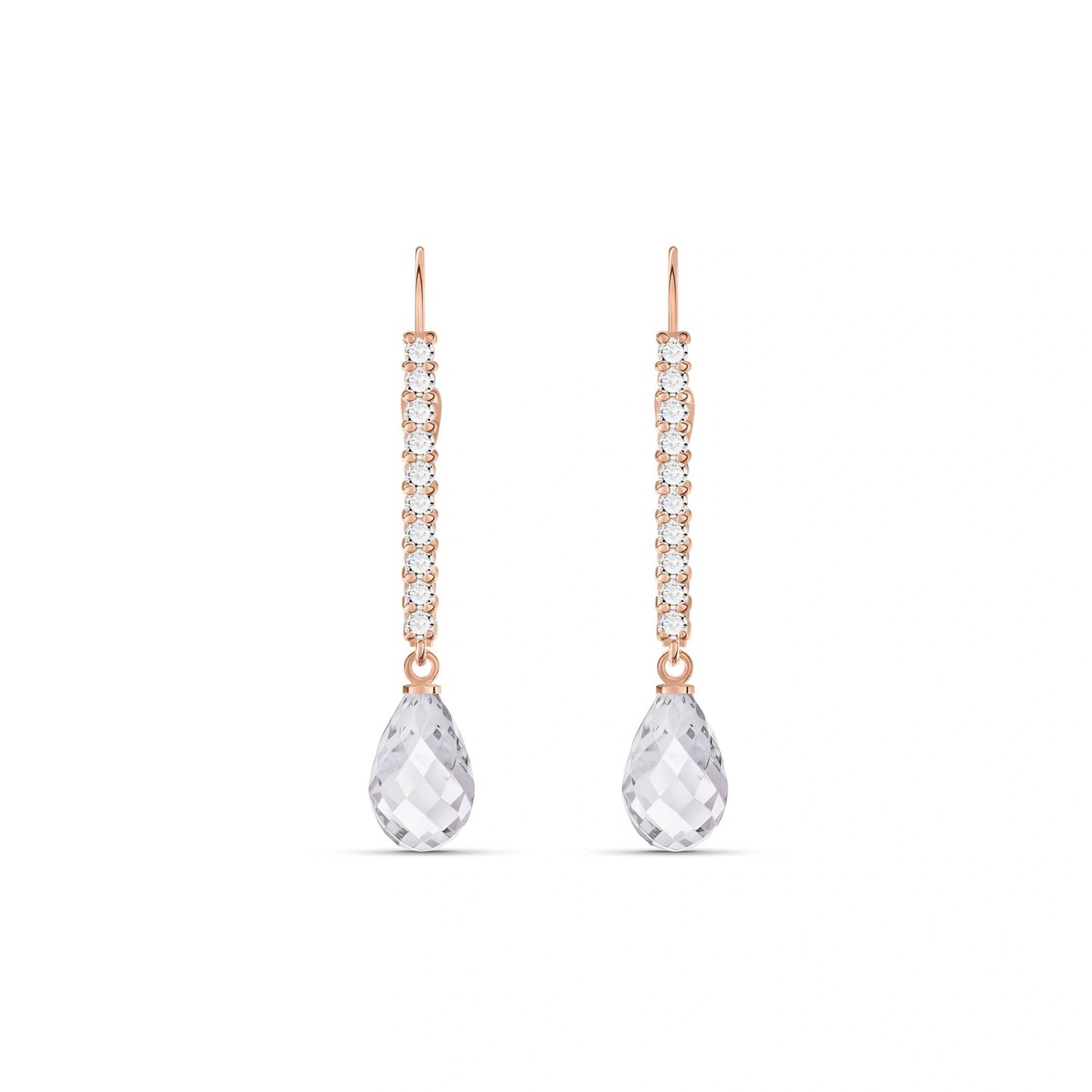 Rose Gold White Topaz & Diamond — Mariacrocifissa