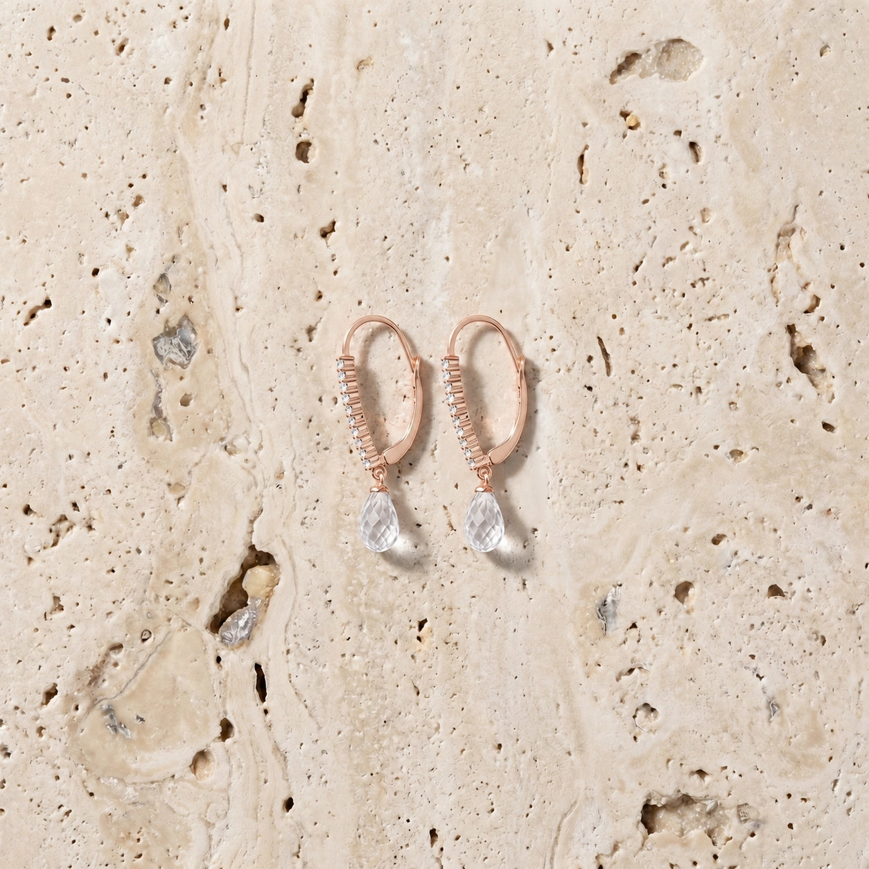 Rose Gold White Topaz & Diamond — Mariacrocifissa