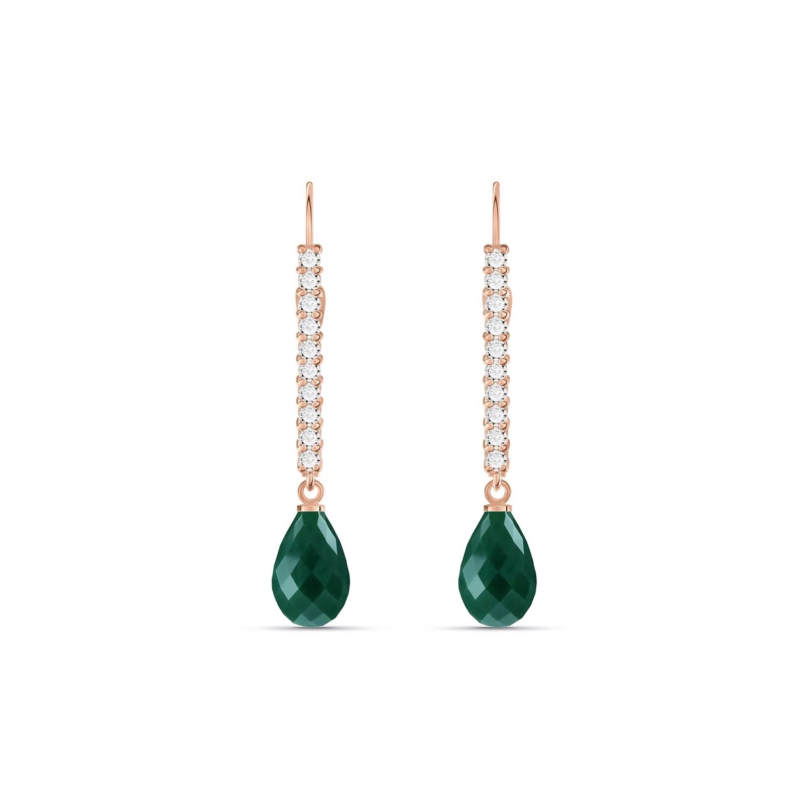 Rose Gold Heritage Earrings Emerald 10K — Angela