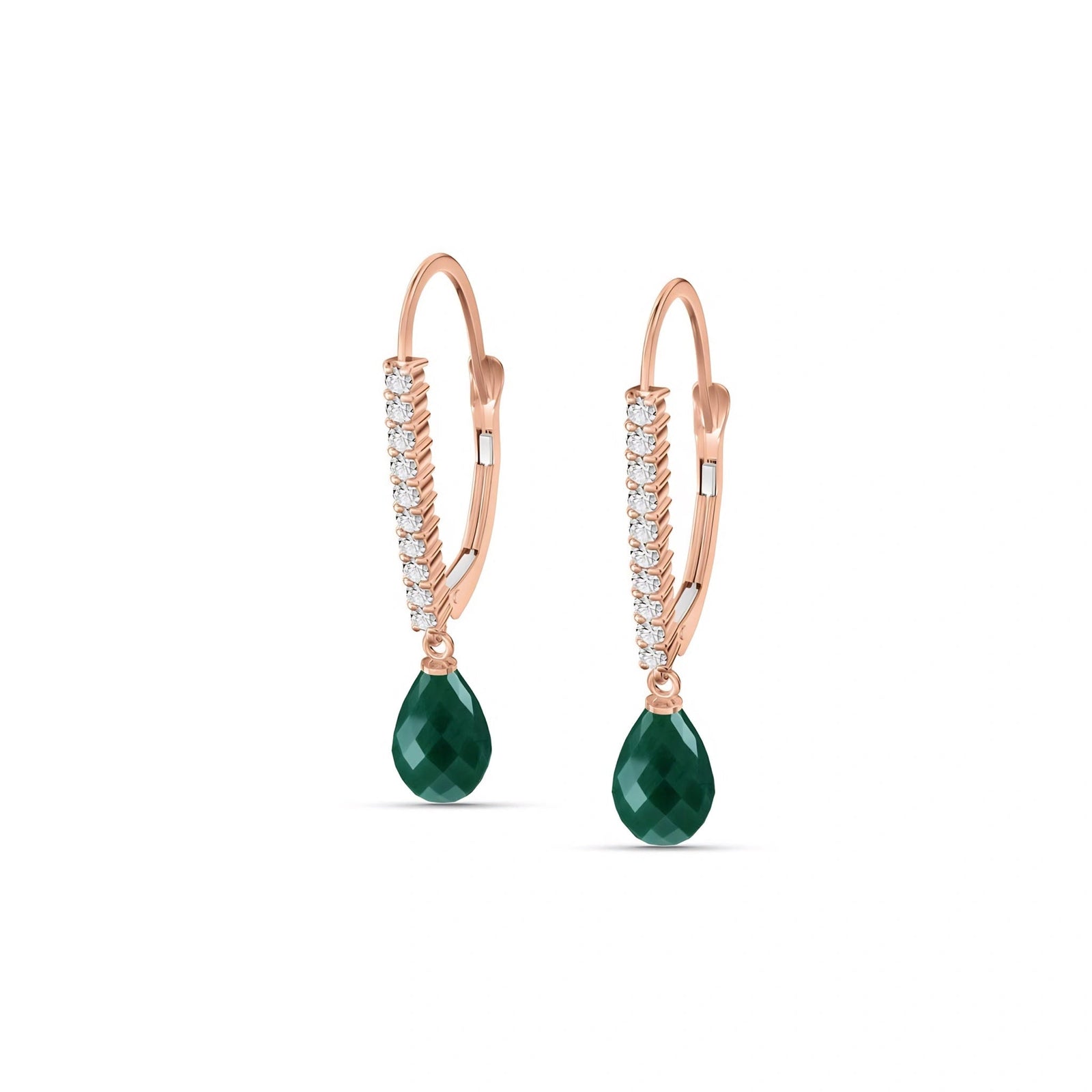 Rose Gold Heritage Earrings Emerald 10K — Angela