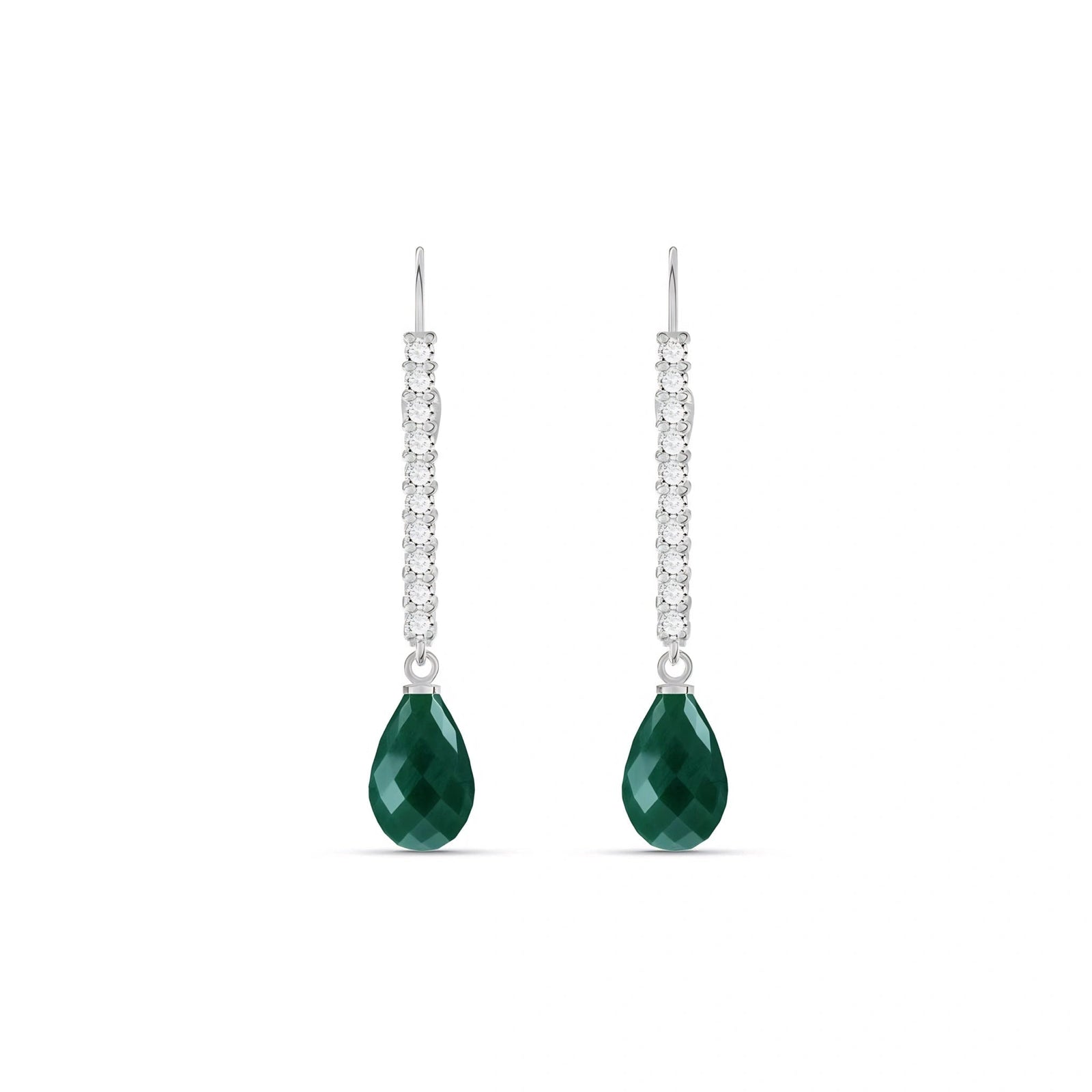 White Gold Heritage Earrings Emerald 10K — Angela