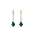 Yellow Gold Heritage Earrings Emerald 10K — Angela