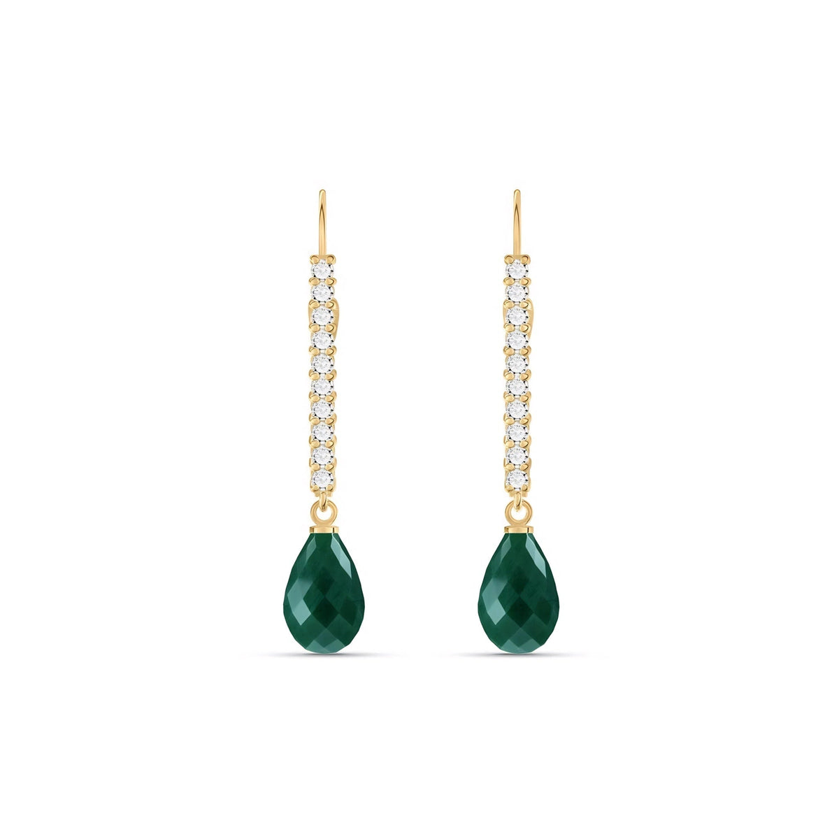 Yellow Gold Heritage Earrings Emerald 10K — Angela