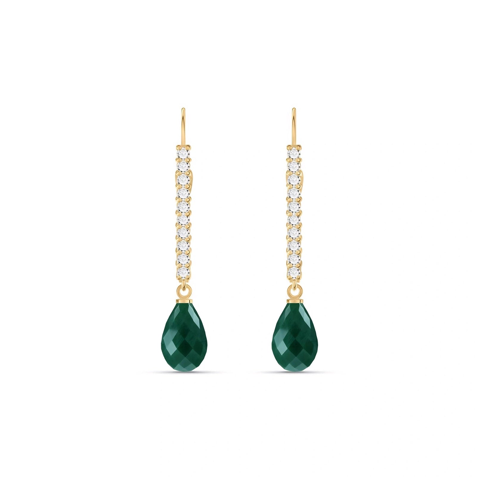 Yellow Gold Heritage Earrings Emerald 10K — Angela