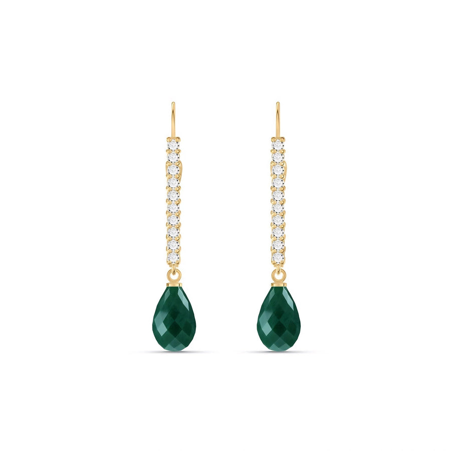 Yellow Gold Heritage Earrings Emerald 10K — Angela