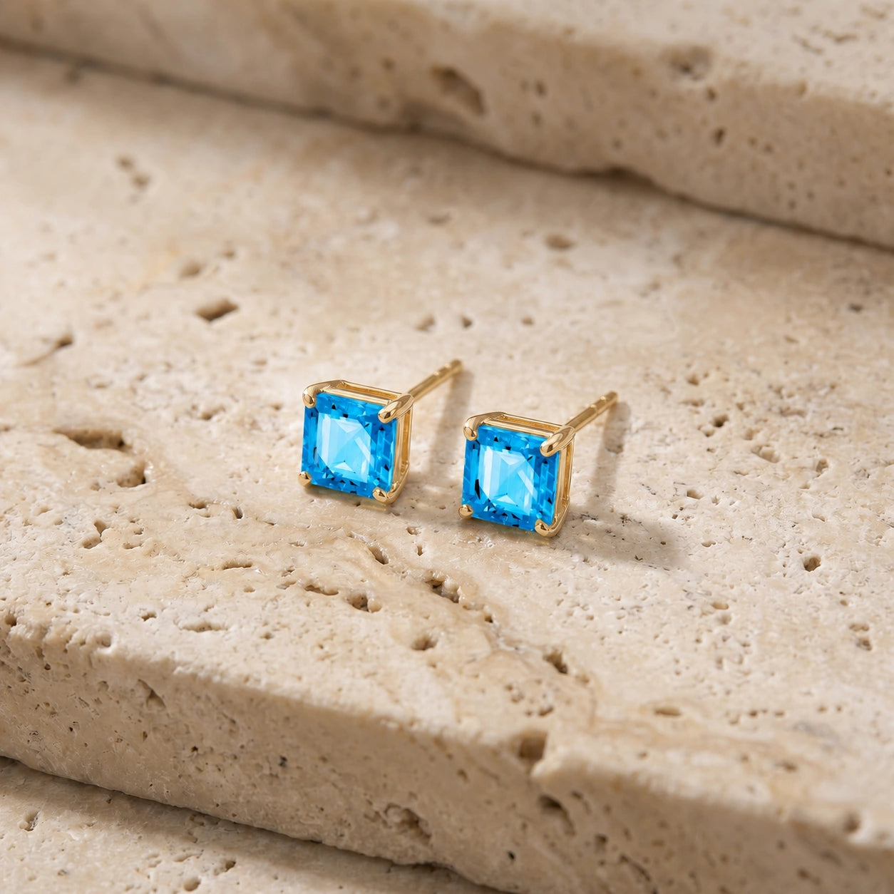 Yellow Gold Blue Topaz — Mariacunegonda