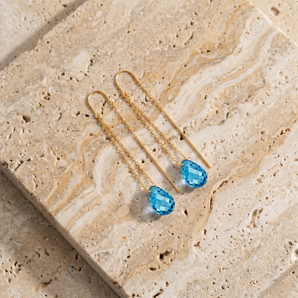 Yellow Gold Blue Topaz — Mariadafne