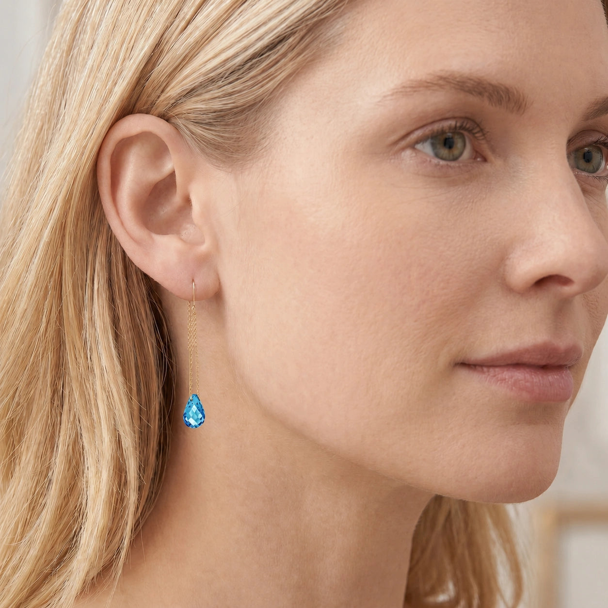 Yellow Gold Blue Topaz — Mariadafne