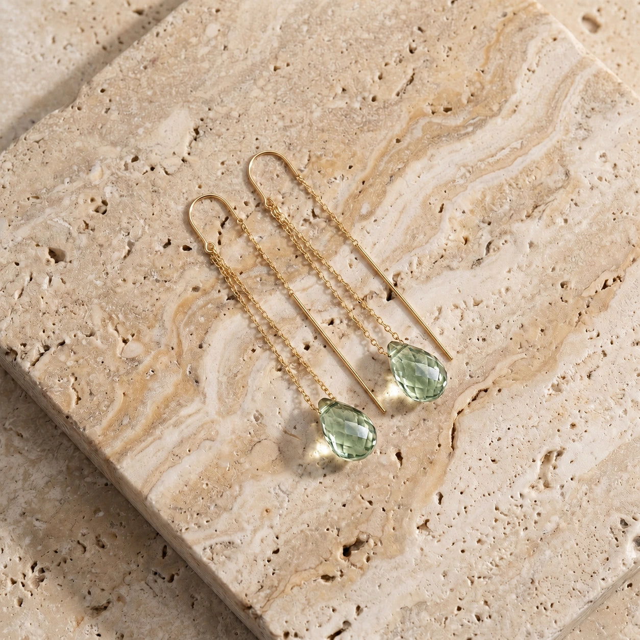 Yellow Gold Green Amethyst — Mariadafne