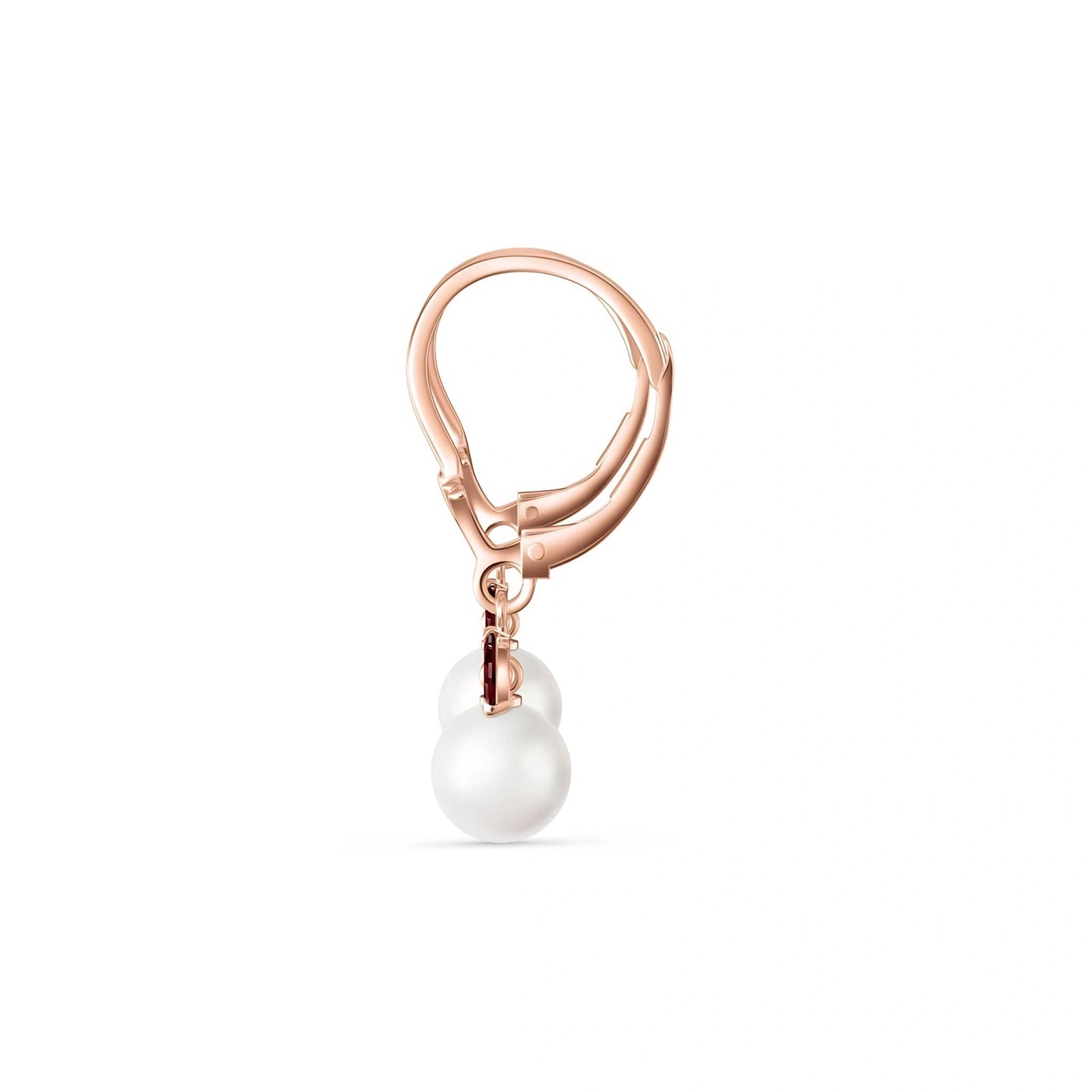 Rose Gold Petal Earrings Pearl 10K — Daniela
