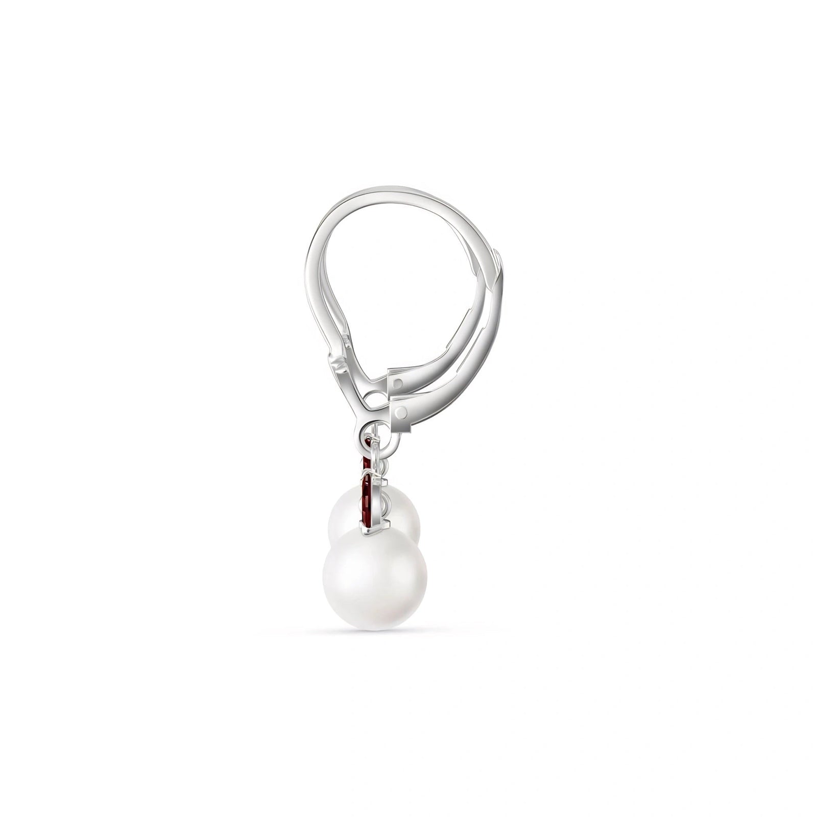 White Gold Petal Earrings Pearl 10K — Daniela