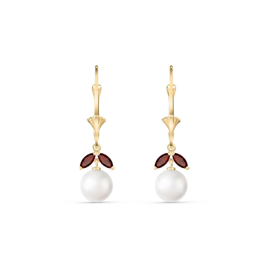 Yellow Gold Petal Earrings Pearl 10K — Daniela