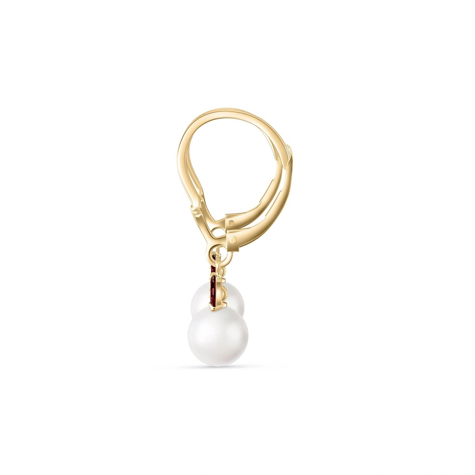 Yellow Gold Petal Earrings Pearl 10K — Daniela