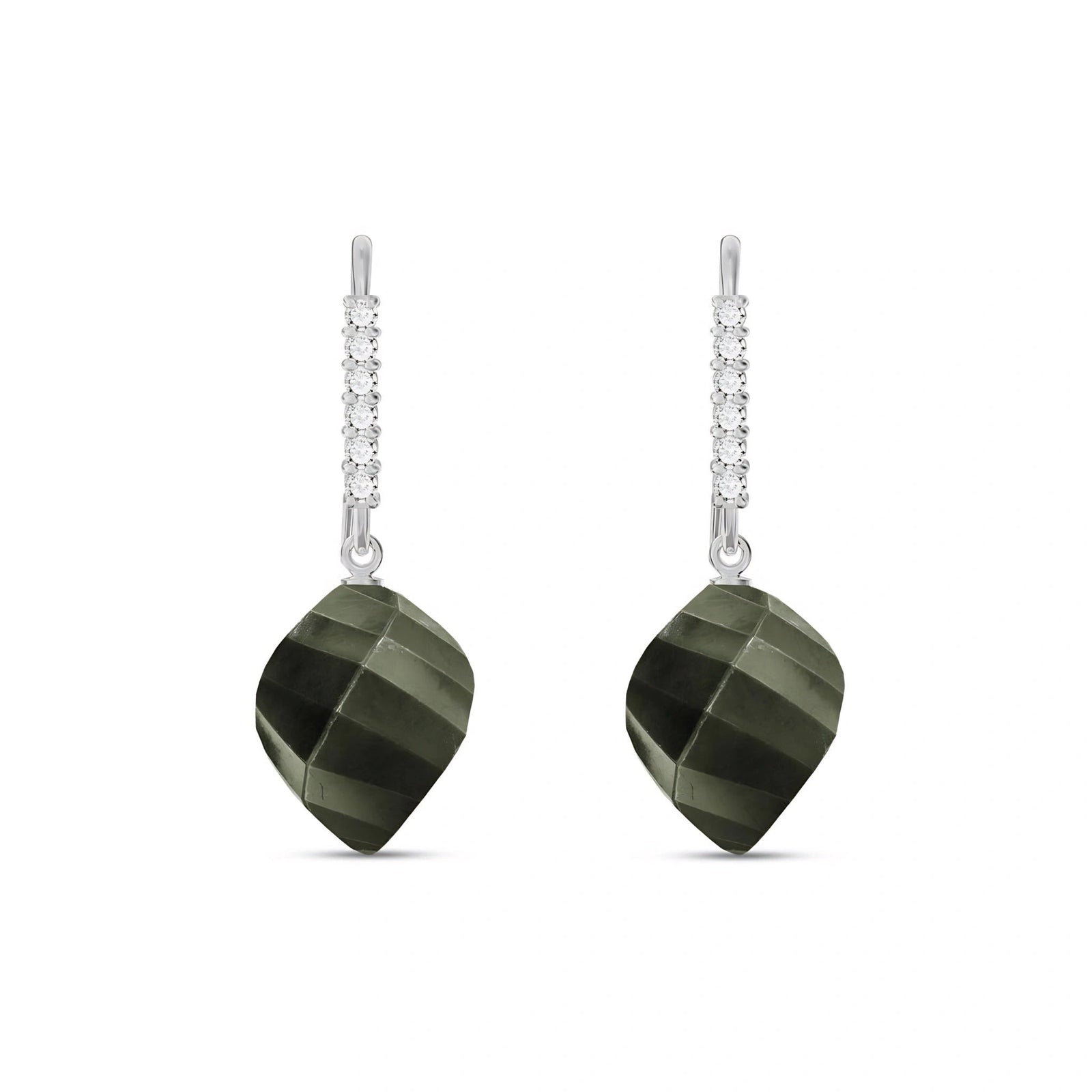 White Gold Earrings Spinel 10K — Giovannina