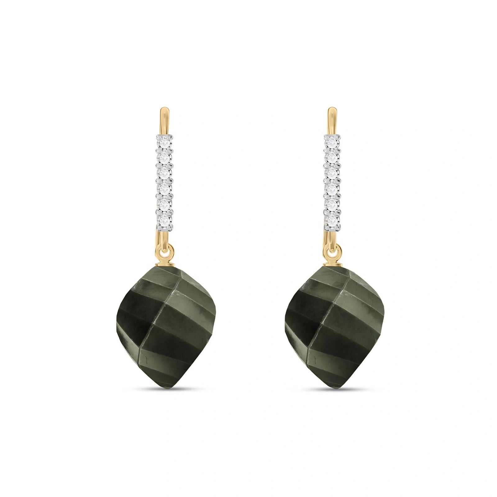 Yellow Gold Earrings Spinel 10K — Giovannina