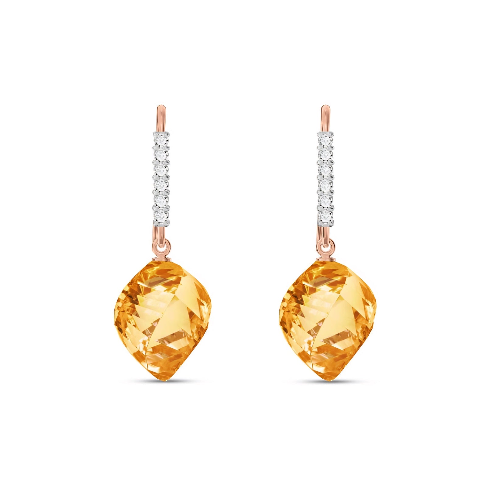 Rose Gold Earrings Green Amethyst 10K — Giovannina