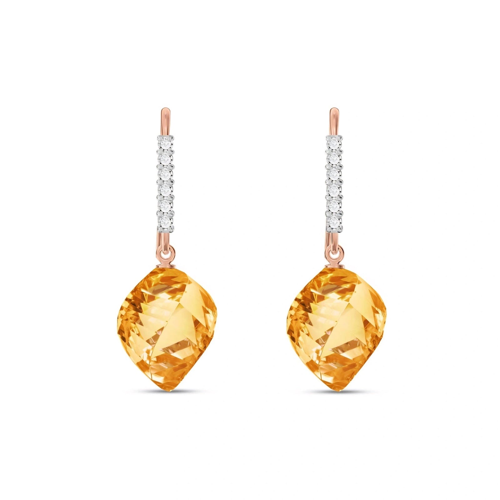 Rose Gold Earrings Citrine 10K — Giovannina