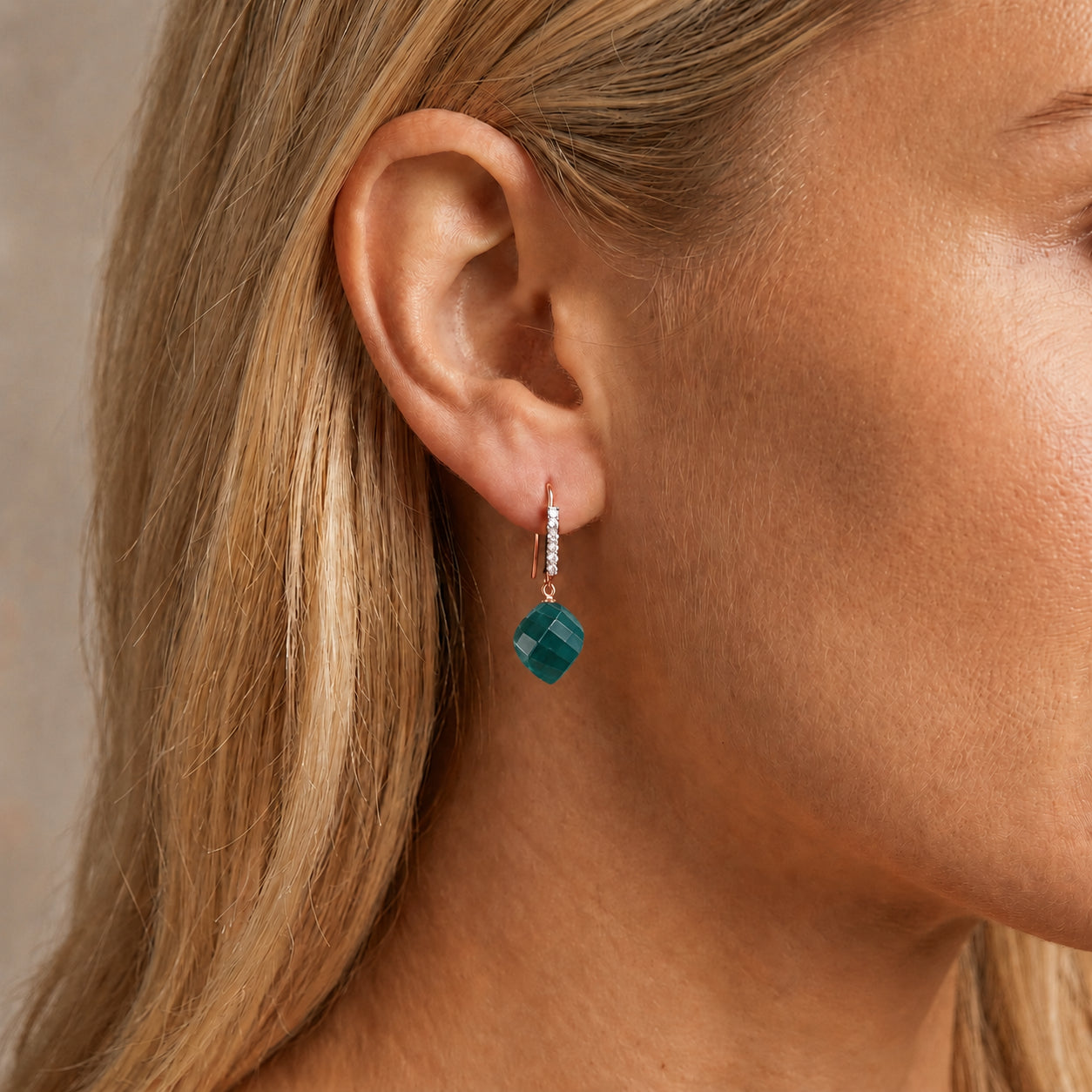 Rose Gold Earrings Citrine 10K — Giovannina