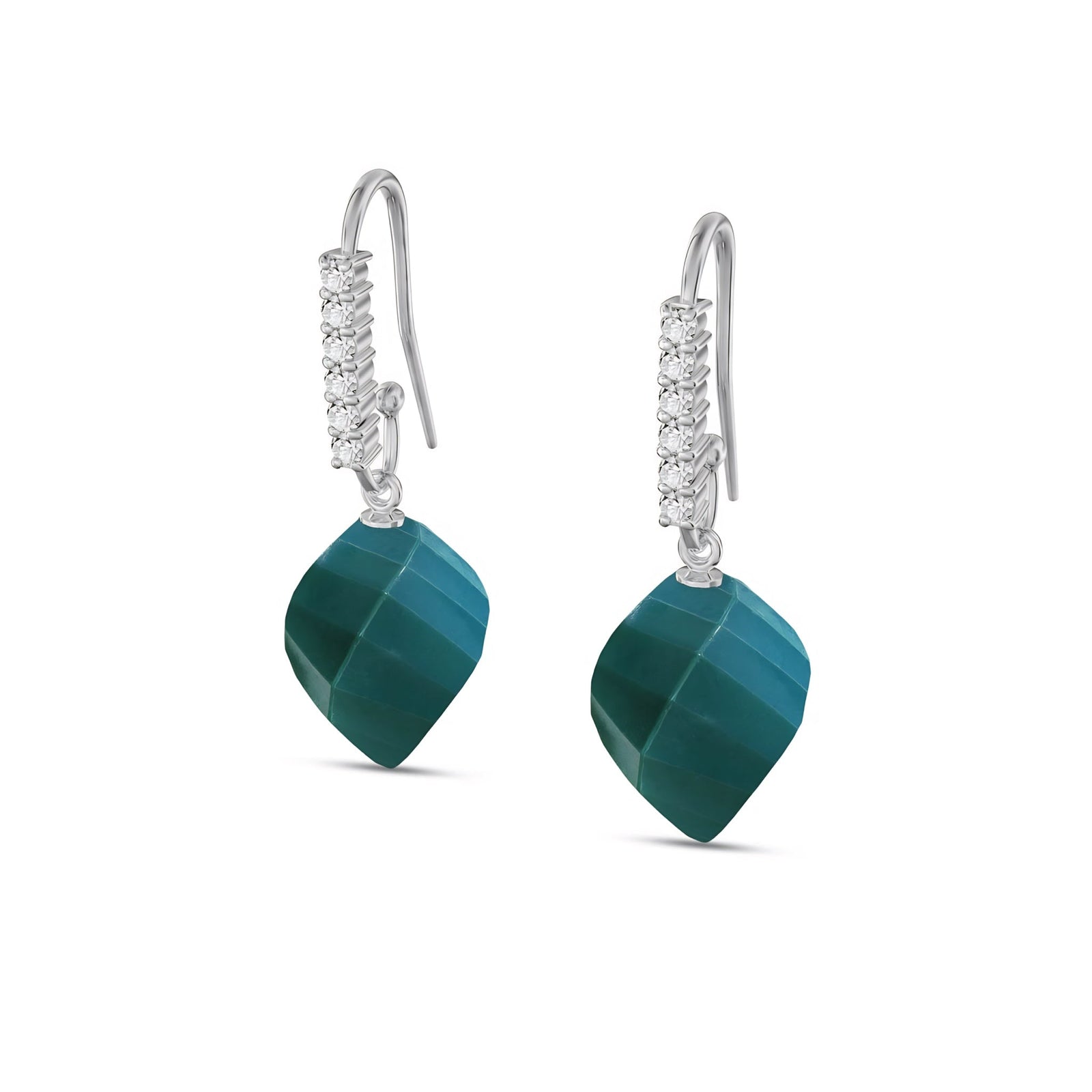White Gold Earrings Citrine 10K — Giovannina